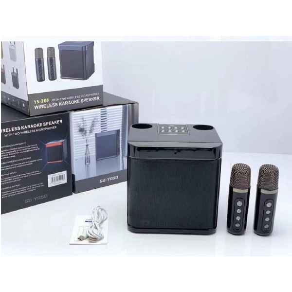 YS-203 Karaoke Speaker with Two Microphones 