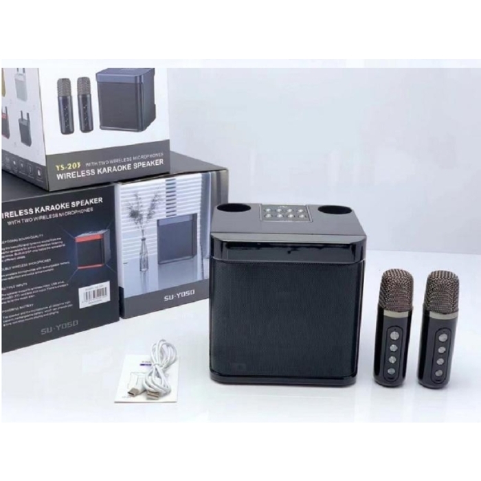YS-203 Karaoke Speaker with Two Microphones 