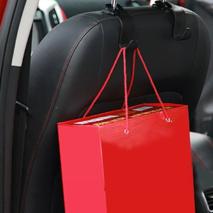 2PCS Universal Car Seat Back Hook Backrest Hanger - Black