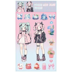 Y2K Sweet Cool Girls Cartoon Sticker/1pc