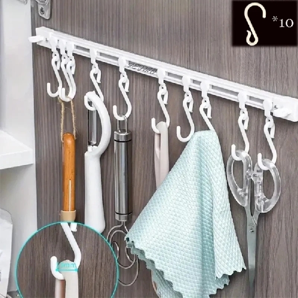 Kitchen Organizer Track Wall Hooks