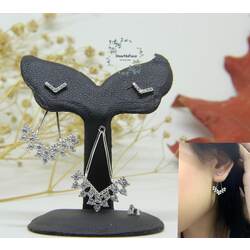 Silver Rhodium Plated 2 in 1 Earring 0043 