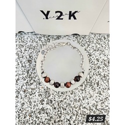 Beaded with Brown Stone Bracelet