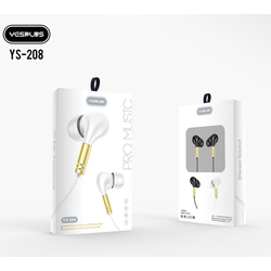 YESPLUS_YS-208-EARPHONE PRO MUSIC/Black/1pcs