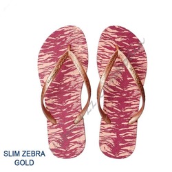 Hotmarzz Slim Zebra Gold Flip Flop