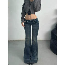 Trendy Low-Waisted Flared Jeans for Women