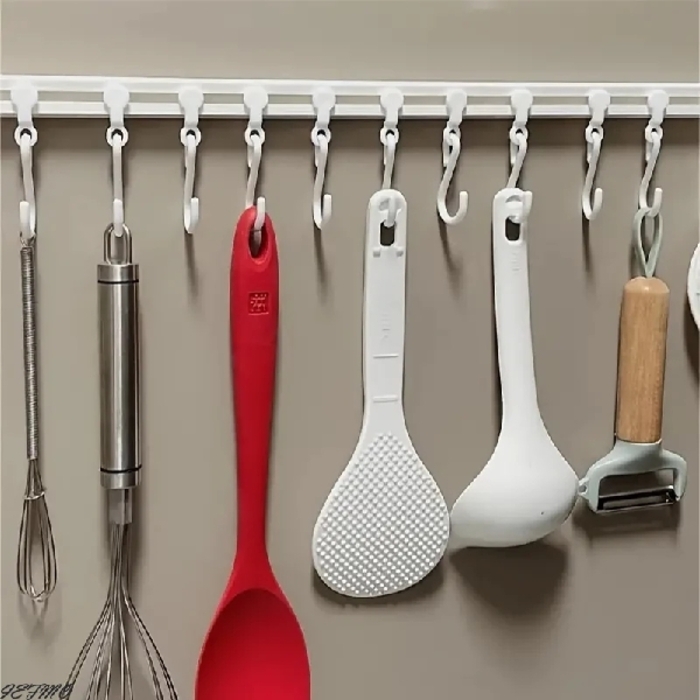 Kitchen Organizer Track Wall Hooks