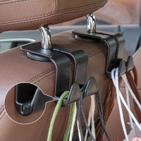 2PCS Universal Car Seat Back Hook Backrest Hanger - Black