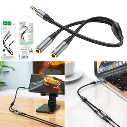 HOCO UPA21 Converter AUX to AUX 2 Female 2in1 (BC8470)