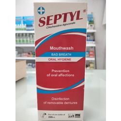 SEPTYL Mouthwash Bad Breath Oral Hygiene Prevention of Oral Affections Disinfection of Removable Dentures 200ml