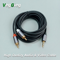 PS-00311 VegGieg 3.5mm Aux To 2 RCA Hi-Fi Audio Cable 1.5m / 1PC
