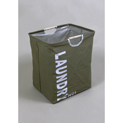 Fabric Laundry Bag w/Wooden Handles