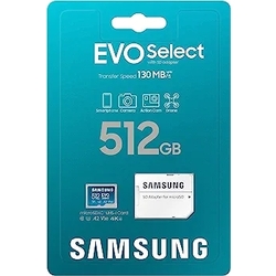 SAMSUNG EVO Select Micro SD-Memory-Card + Adapter, 512GB microSDXC 130MB