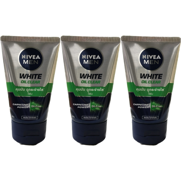 Nivea Men White Oil Clear Foam 100g - 3 Bottles 