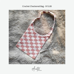Handmade Crochet Checkered Bag