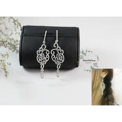 Silver Rhodium Plated Party Earring