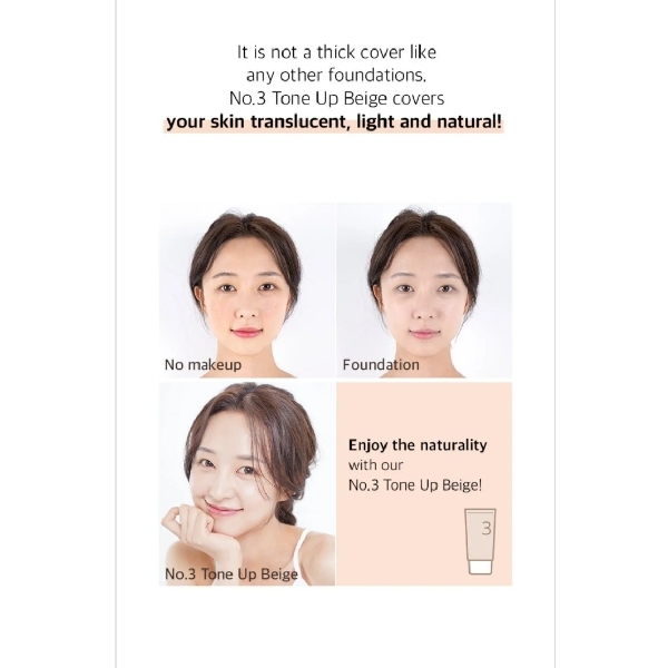 Numbuzin No.3 Porcelain Base-Skip Tone Up Beige/ឡេ foundation