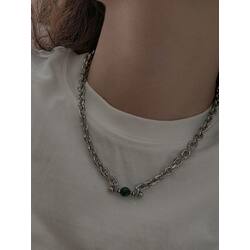 Green Bead Chain Necklace