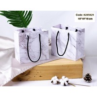 #0205029 Marble Paper Bag (White) 18x10x18cm - 20PCS