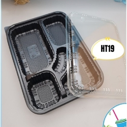 5 Trays Rice Box HT19 (50PCS) - Black