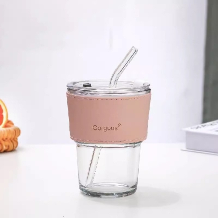 450ml Portable Coffee Cup with leather Cover
