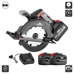 ម៉ូទ័រជ្រៀក 1.8តឹកប្រើថ្ម(D5165) Cordless Circular Saw 185MM 21V 6.0Ah x 2 5500RPM 185MM 