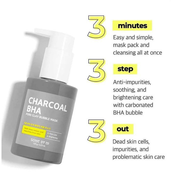 SOME BY MI Charcoal BHA Pore Clay Bubble Mask 