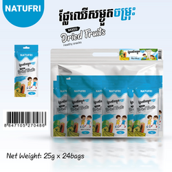 ផ្លែឈើសម្ងួតធម្មជាតិ Natufri -​ 25g x 24 bags