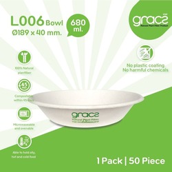 L006 Compostable Bowl 680ml 50PCS