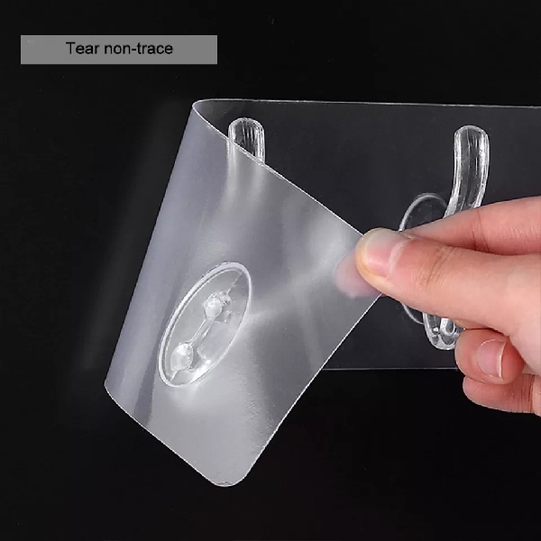 6 Rows Transparent Wall Hooks 
