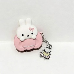 Airpods 4th Gen Miffy Rabbit Bow, Kitty Square Bag + Long Red/1 Set