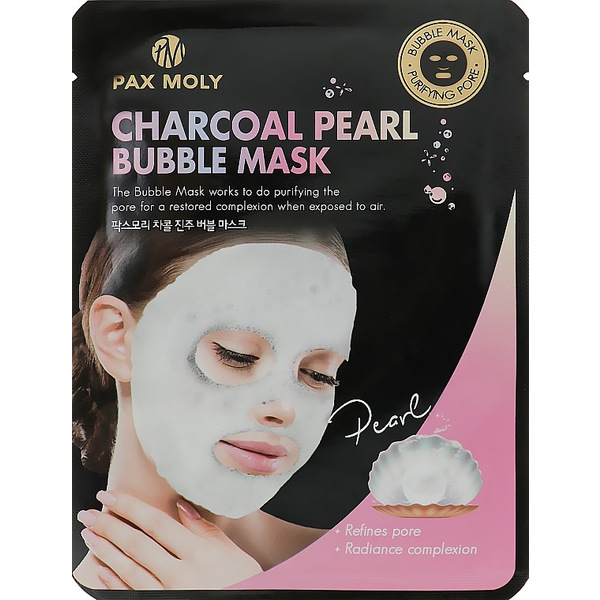 Pax Moly Charcoal Pearl Bubble Mask 22g - 1 Box x 10 Sheets