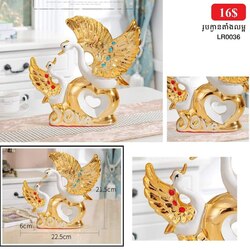 Golden Ceramic Swan Craft