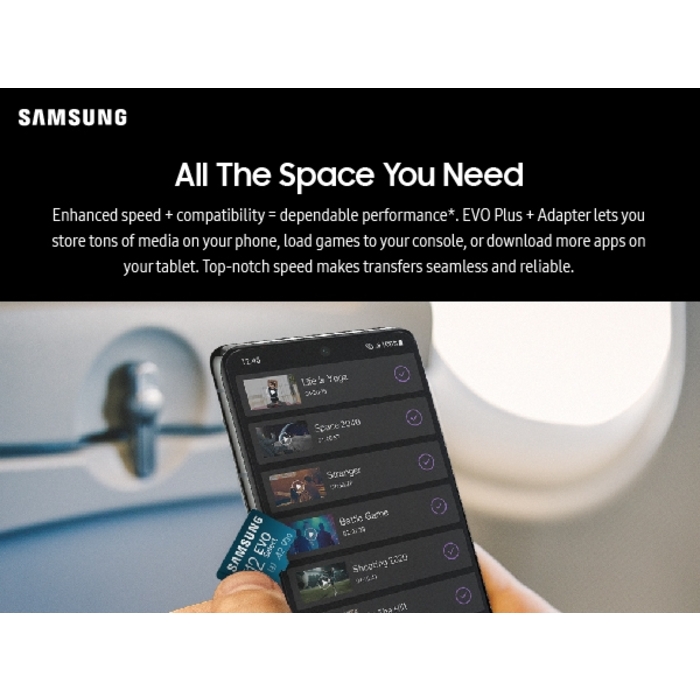 SAMSUNG EVO Select Micro SD-Memory-Card + Adapter, 512GB microSDXC 130MB