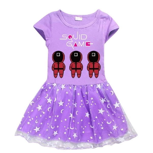 Squid Game Little Girl Dress - Purple