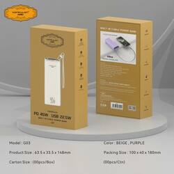 Konfulon Gold ថ្មជំនួយទំហំថ្ម 20000mAh កម្លាំងសាកលឿនបានដល់ 45W ម៉ូដែល : G03