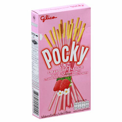 នំចង្កឹះ Pocky រសជាតិស្ត្របឺរី ចំនួន១០កញ្ចប់