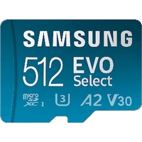 SAMSUNG EVO Select Micro SD-Memory-Card + Adapter, 512GB microSDXC 130MB