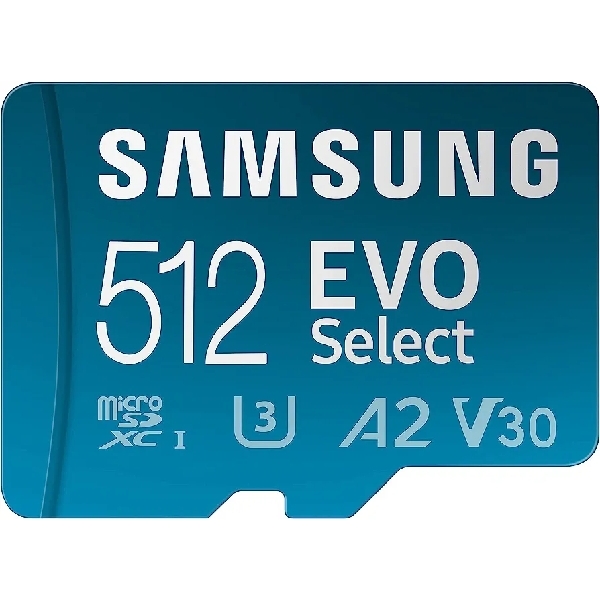 SAMSUNG EVO Select Micro SD-Memory-Card + Adapter, 512GB microSDXC 130MB