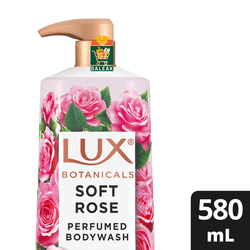 LUX BOTANICALS BODY WASH SOFT ROSE-580ML