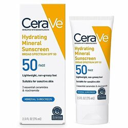 CeraVe Hydrating Mineral Sunscreen Broad Spectrum SPF50 Face 75ml