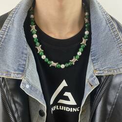 Thorn Decor Faux Pearl Beaded Necklace