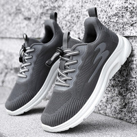 Light Running Shoes Men Breathable Sneakers Walking Jogging Trainers Shoes- Grey