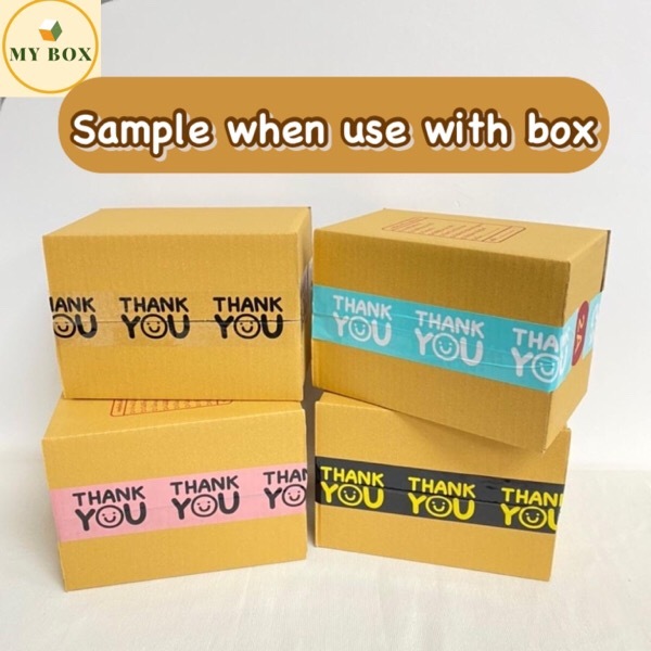 #TP01 Thank You Tape Black + Yellow  50cm - 1PC