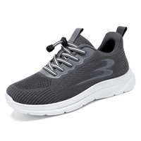 Light Running Shoes Men Breathable Sneakers Walking Jogging Trainers Shoes- Grey