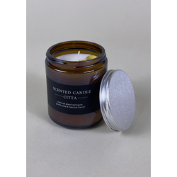 Aroma Candle - Brown Glass Jar 390g (Assorted)