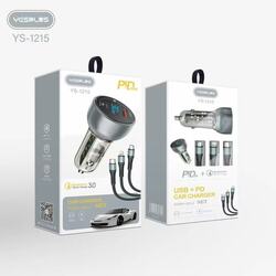 YESPLUS Car Charger USB+PD PD30W+QC3.0 Set Black 1set