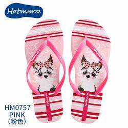 Hotmarzz Papillon Dog Pink Flip Flop