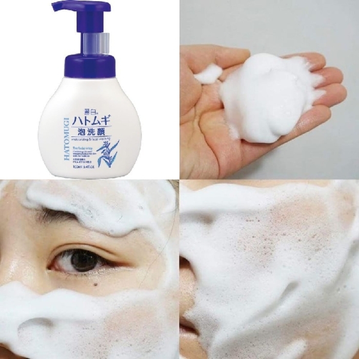 Kumano Yushi Reishiro HATOMUGI Foam Face Wash 160ml 