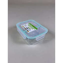 EZ COOK Glass Food Container 2 Compartments 1050ml 